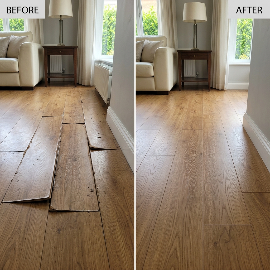 Damaged Floor Section Repaired